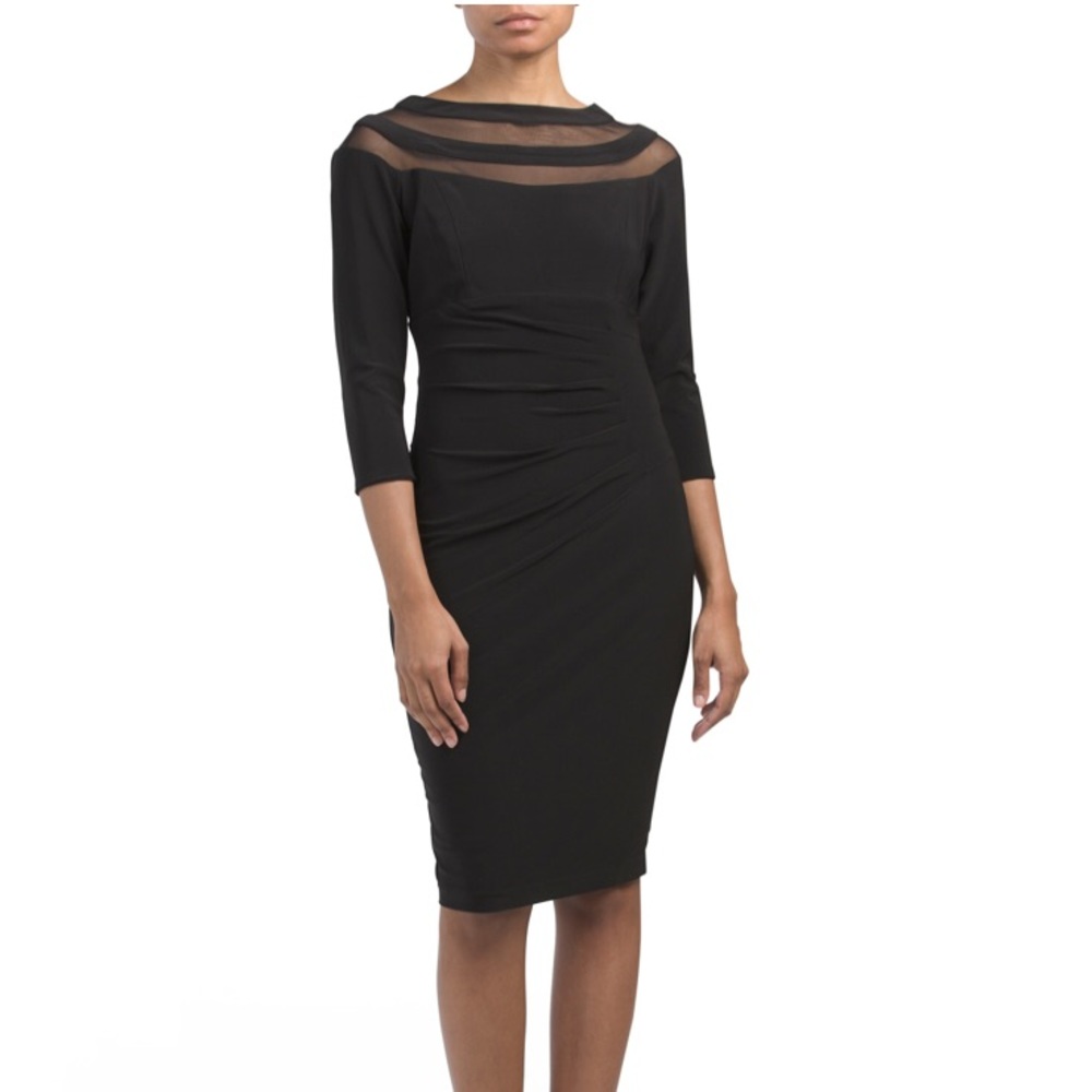 Ruched back illusion dress